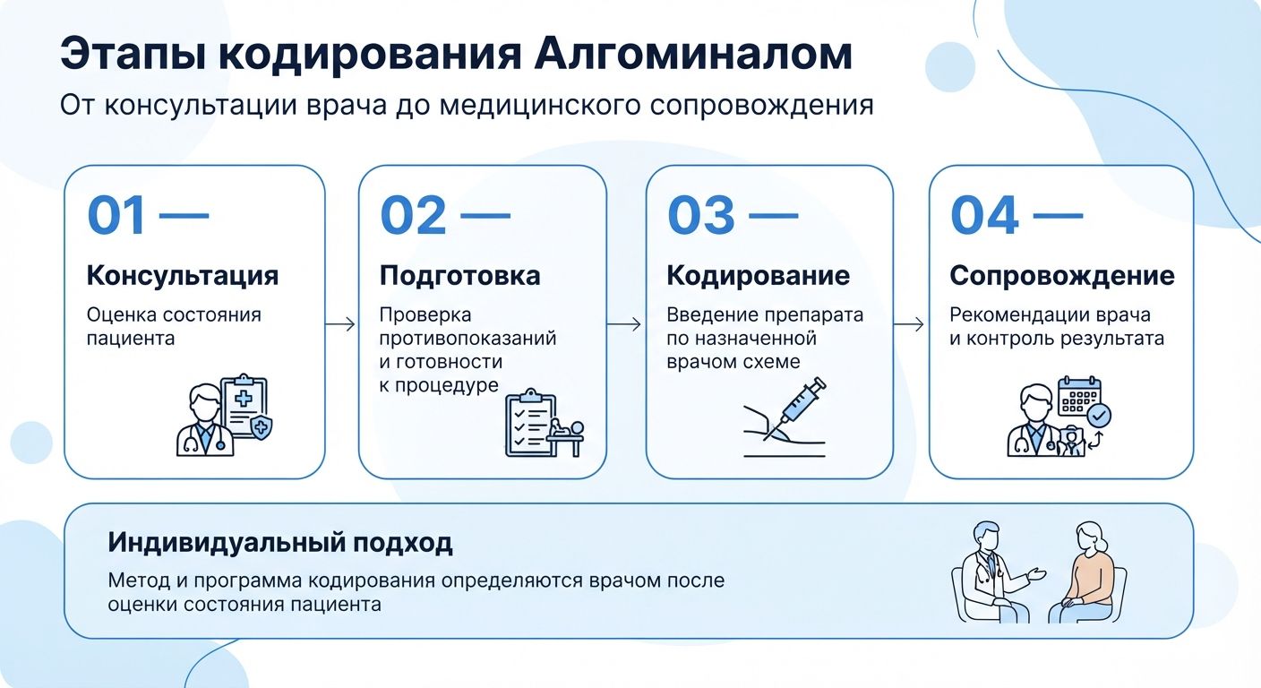 Кодирование препаратом «Алгоминал» в Пятигорске инфографика